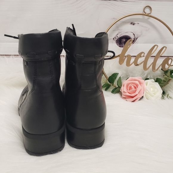 L.L. Bean black leather moto combat boots size 9.5 - Picture 5 of 8